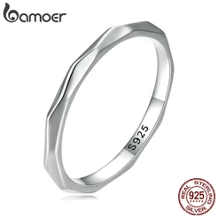 Anel Bamoer 925 Prata Minimalismo Simples Joias Para Mulheres Acessórios De Moda