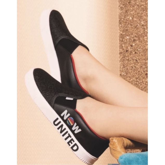 Tênis Now United By Pampili Infantil Feminino Slip On Luna Preto