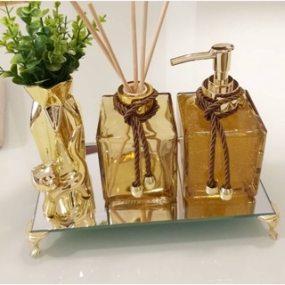 Kit Lavabo Âmbar / Prata/Dourado/Rose Gold - Decoração Casa 250ml em Oferta na Shopee