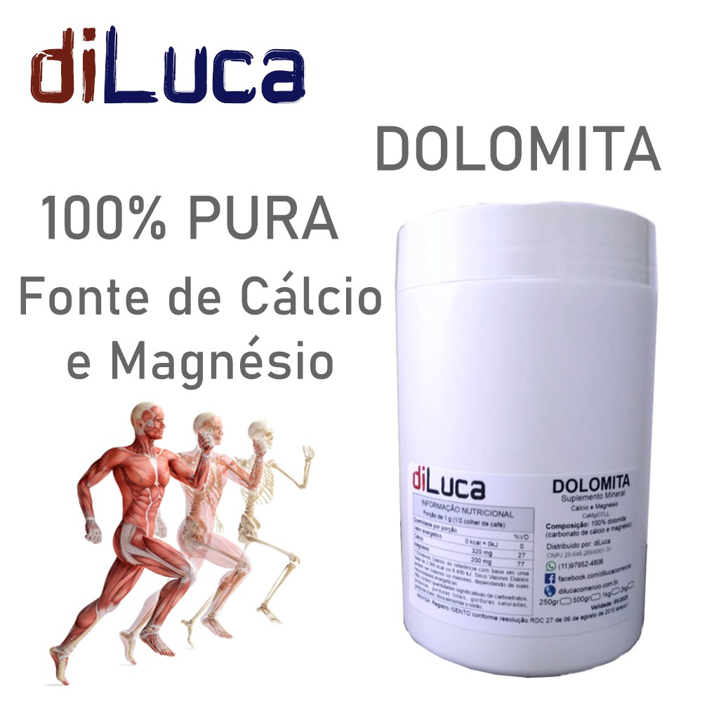 Dolomita Micronizada - Fonte Natural de Cálcio e Magnésio - 500gr