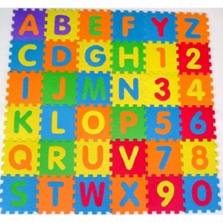 Kit com 3 conjuntos de 36pcs alfabeto numerais crianças jogar tapete brinquedo educativo tapetes de eva 7cm X 7cm em Oferta na Shopee