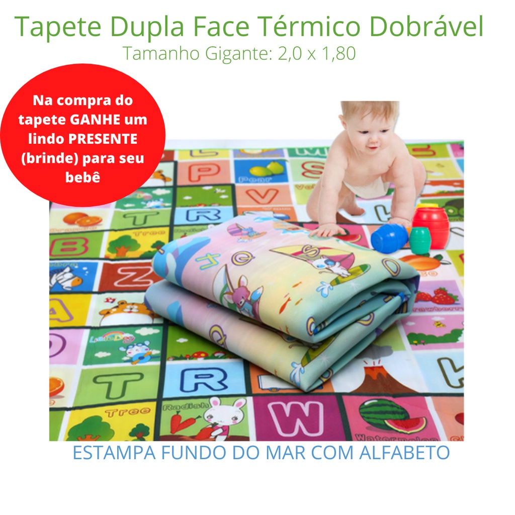 carbon Inward strap Tapete Dupla Face Térmico Dobrável Infantil Gigante 2,0x180 | Shopee Brasil