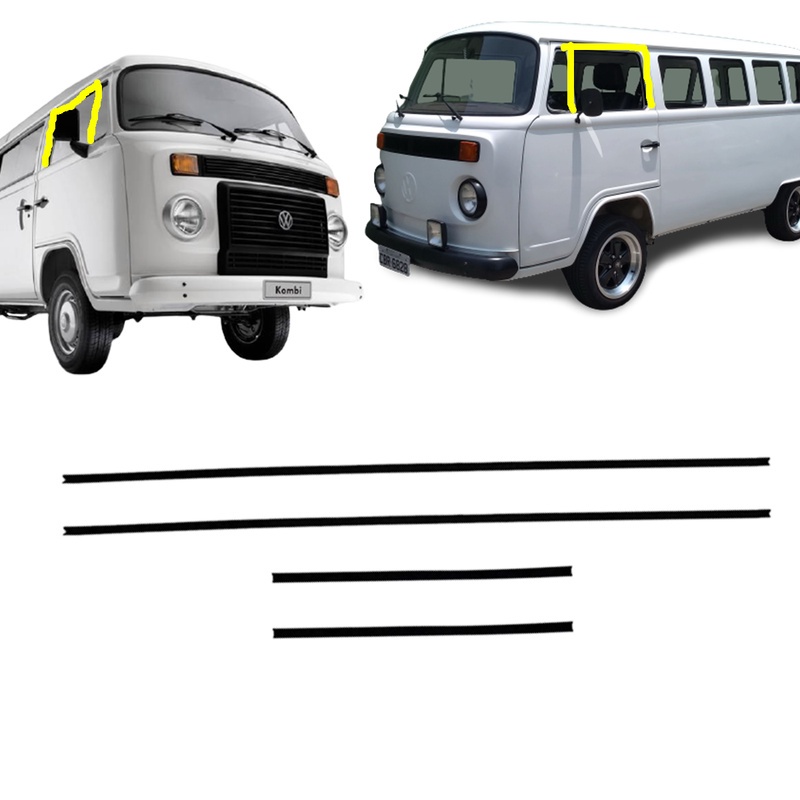 Borracha Vidros Canaletas Portas Kombi Clipper e Kombi Carat 1975 até 2014 em Oferta na Shopee