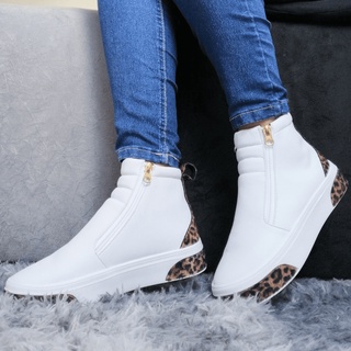 Tênis Botinha Feminina Com Zíper Lateral Fitness Bota De Academia Caminha Leve