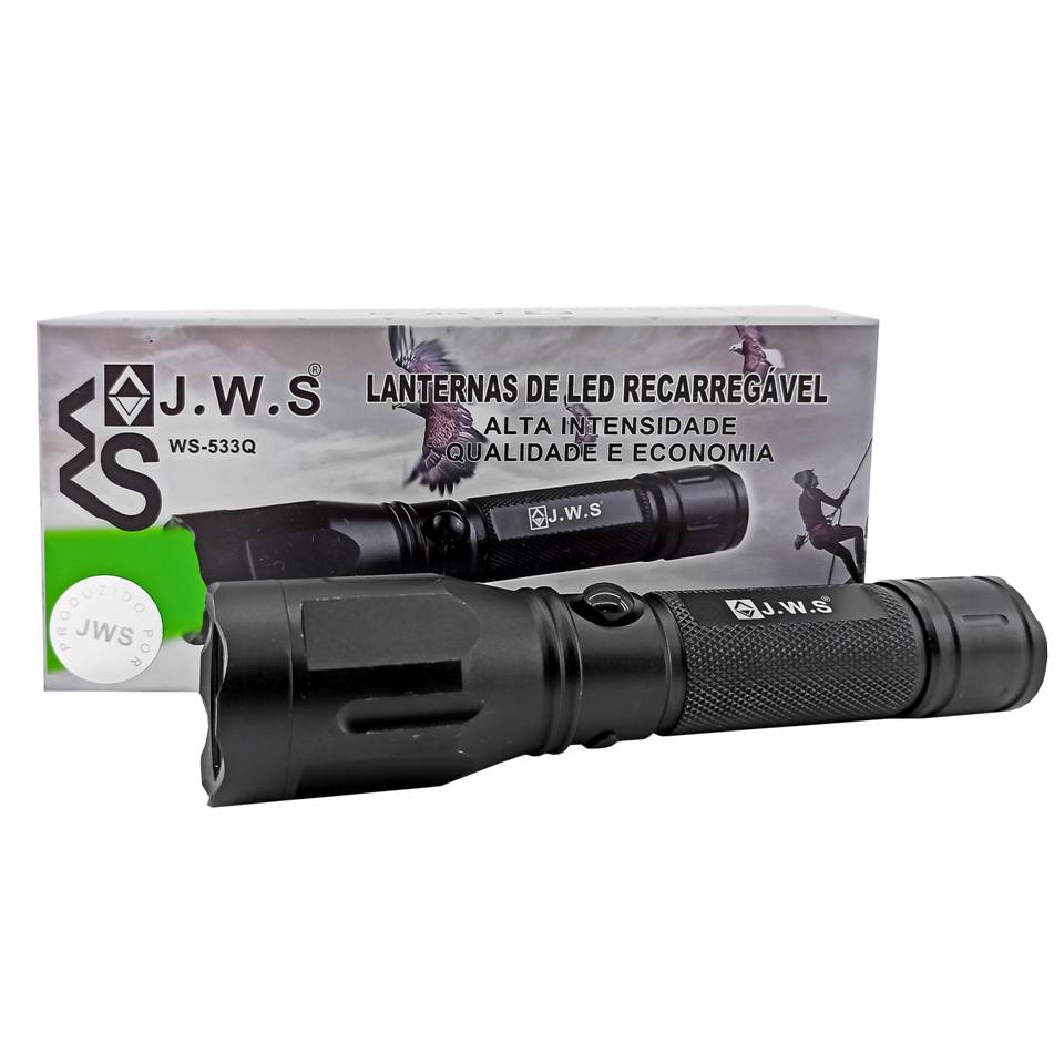 Lanterna Led Luz Verde Caça Pesca Tática Foco Jws Ws-533q