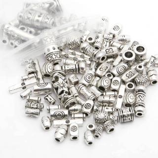 100 Pcs Soltos Spacer Beads Encantos De Metal Para Needwork Pulseira Jóias Fazendo Tibetano Cor Prata Diy Acessórios