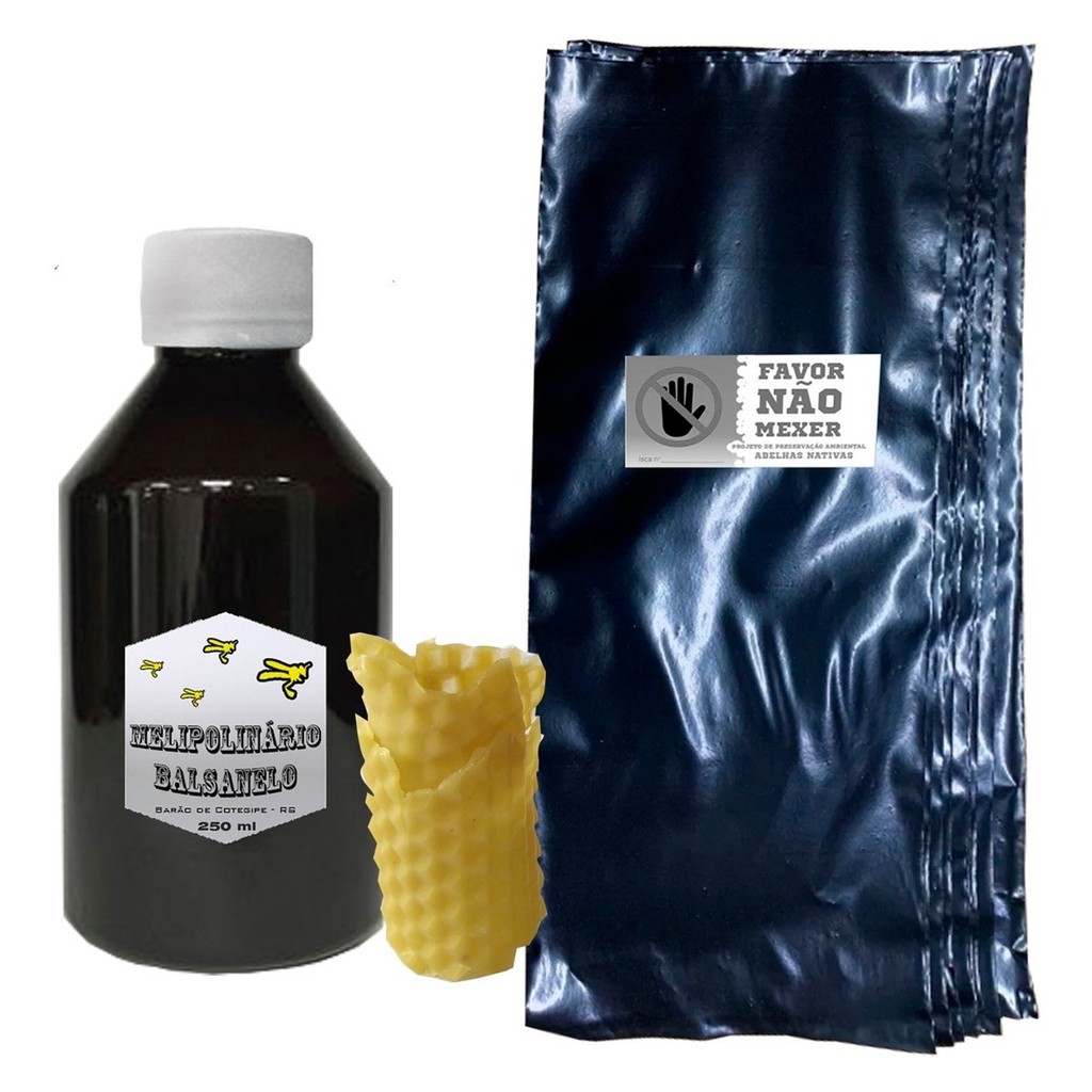 Kit Atrativo Abelhas Sem Ferrão 4 Frasco D 250ml + 100 Sacos