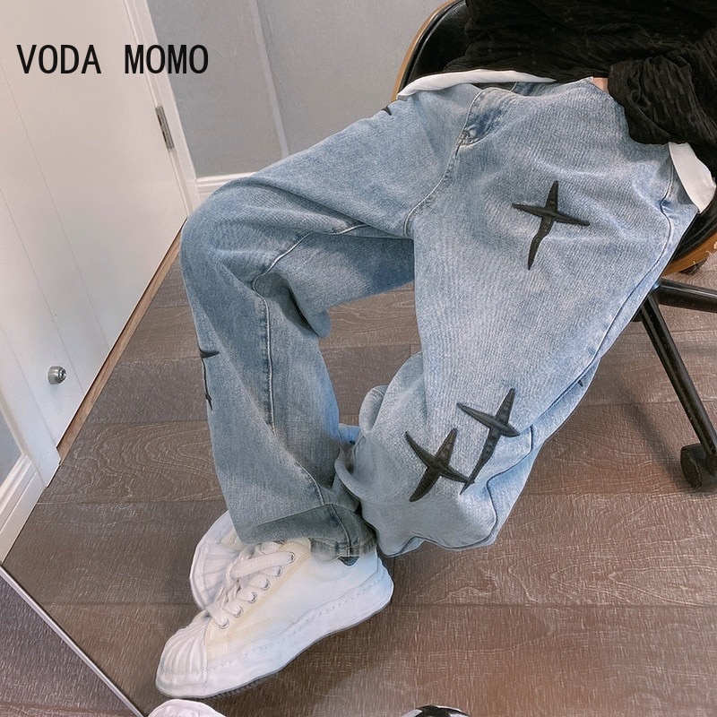 Streetwear Hip Hop Calça Jeans Baggy Para Homens Coreano Y2k Moda Calças  Cruzadas De Ganga Feminina Cargo Punk Clo - Corre Que Ta Baratinho, cyber  y2k masculino 