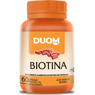Biotina Vitamina B7  60 CAP  - Saúde do Cabelo, Pele e Unhas - Duom em Oferta na Shopee