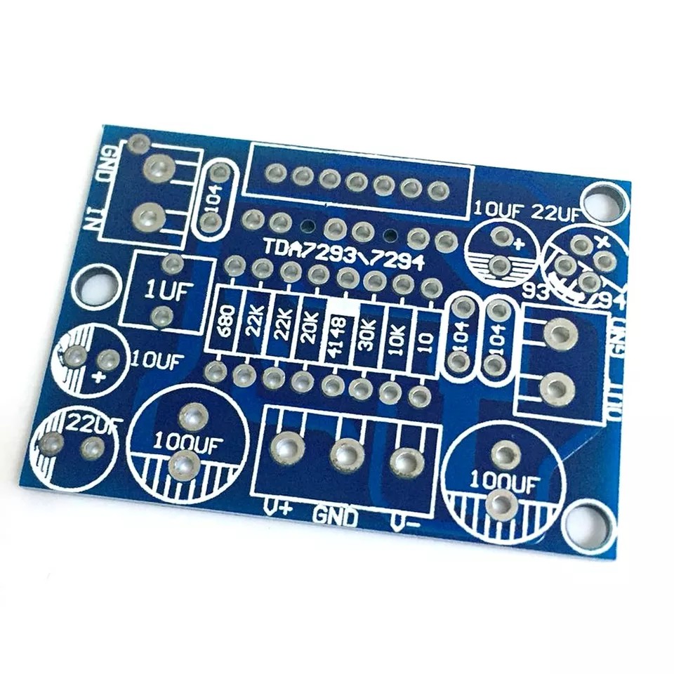 Placa PCB para montar um amplificador de 100w com o tda7294 - tda7294v - tda 7294v - tda7293 - tda 7293 - tda7293v - tda 7292v - tda7296 - tda 7296 - tda7296v - tda 7296v - nte7165 - tda7294hs - nte7186 - tda7293hs - tda 7293hs - tda7294s - tda7295
