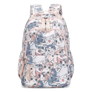 Mochila De Gato Bonito Padrão Grande Capacidade Impermeável Viagem Impressa Para Estudantes Meninas
