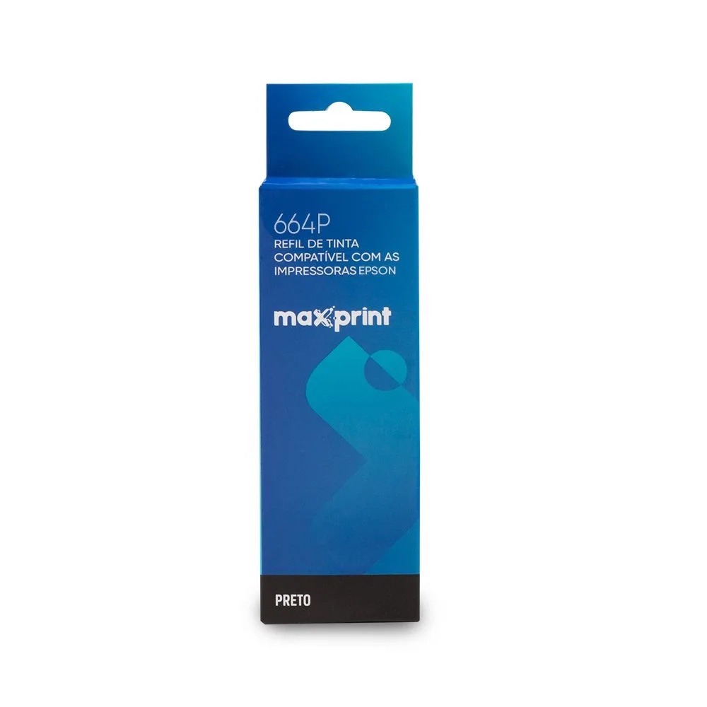 Refil de Tinta Compatível Maxprint Para Epson Ecotank ( 664P ) 100ML Preto