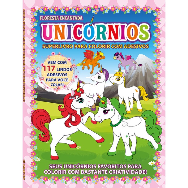 Unicórnios - Superlivro para Colorir com Adesivos em Oferta na Shopee