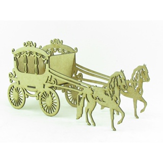 10 peças carruagens em mdf cru lembrancinhas e centro de mesa aniversários e festas princesas em Oferta na Shopee