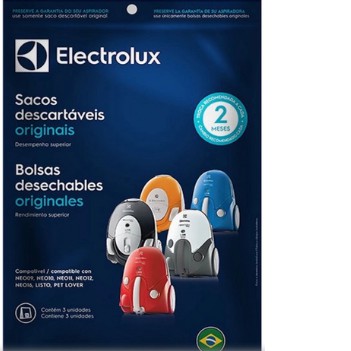 Kit Saco Descartável Aspirador de Pó Electrolux Orig.  Mod, Neo09, Neo10, Neo11, Neo12, Neo16, Listo, Pet Love.