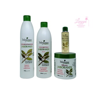 Kit Jaborandi Antiqueda Crescimento Rapido - 4 Produtos (Shampoo + Condicionador + Mascara e Óleo Umectante De Jaborandi)