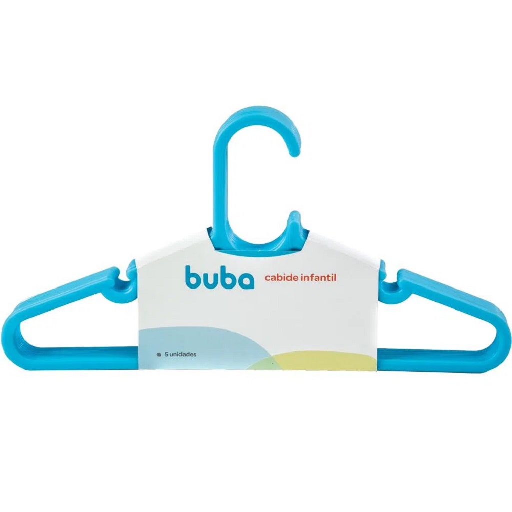 Cabide Infantil Kit Com 5 Unidades Azul 14192 Buba - Home & Living
