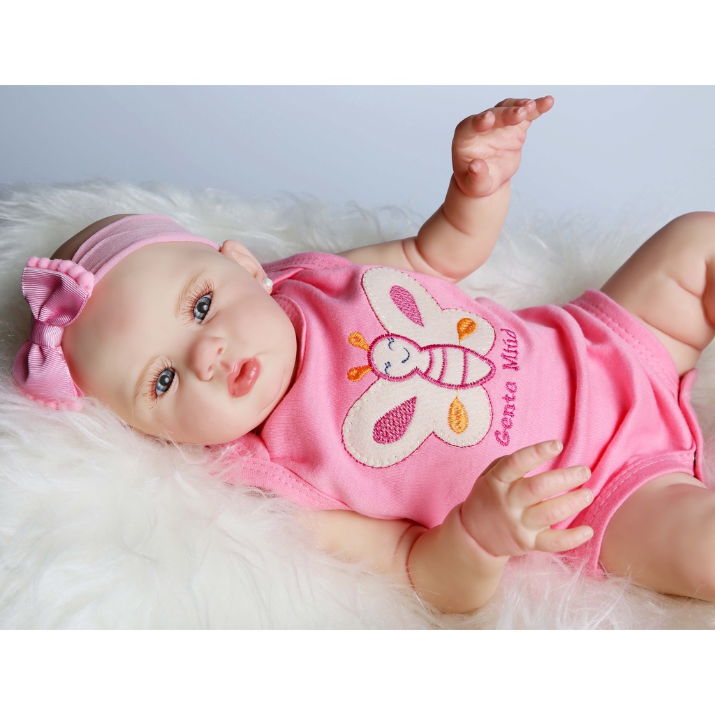 Bebe Reborn Girafinha Silicone-Doll 48cm - Escorrega o Preço