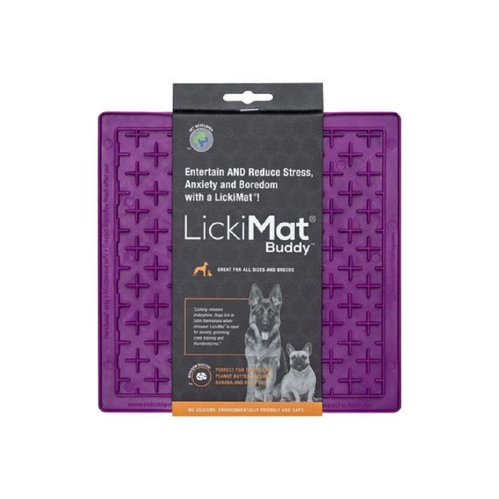Tapete de Lamber p/ Cachorro LickiMat Buddy Roxo Classico