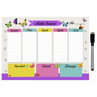 Quadro Planejador de Metal Semanal 20x26cm + Caneta em Oferta na Shopee