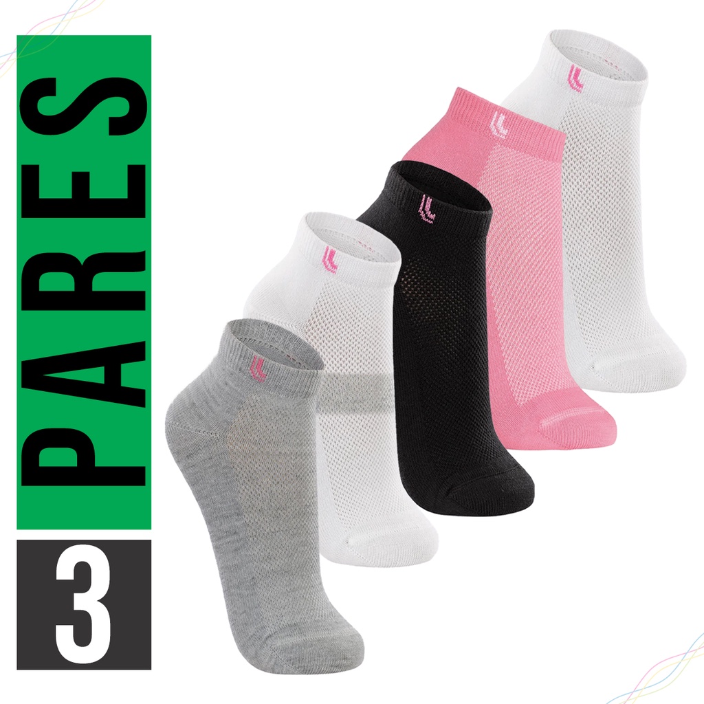 Meia Feminina Adulto Sport Soquete Kit com 3 Pares Sortidos Cano Curto Lupo