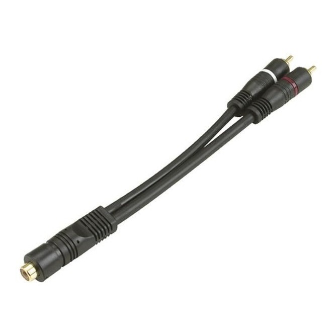 Cabo Y De Áudio Rca 2 Macho X 1 Femea Blindado Para Som 20cm