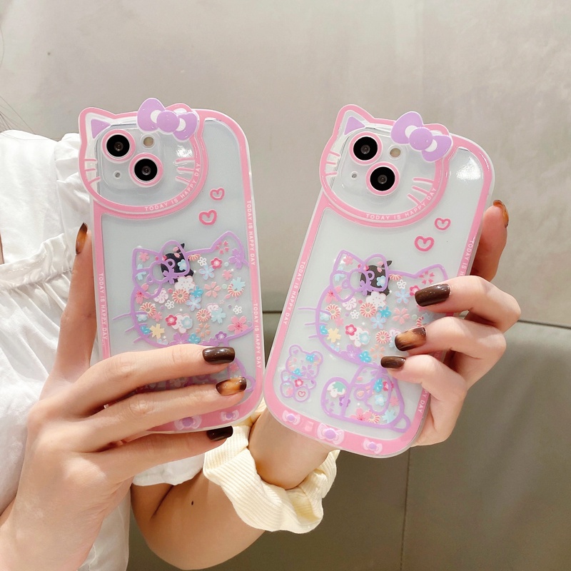 Capa De Celular Com Desenho De Gato/Pequeno/Flores Quebrados/Hello Kitty Para iPhone 11/12/13 Pro Max/X/XR/XSMax/13ProMax/12Pro/12promax
