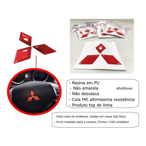 Emblema Adesivo Volante Mitsubishi L200 Triton Lancer