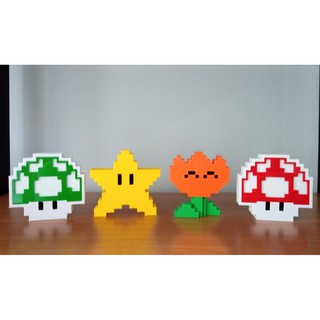 Bonecos Power Up Super Mario Presente Colecionáveis Gamers Flor Cogumelo Estrela em Oferta na Shopee