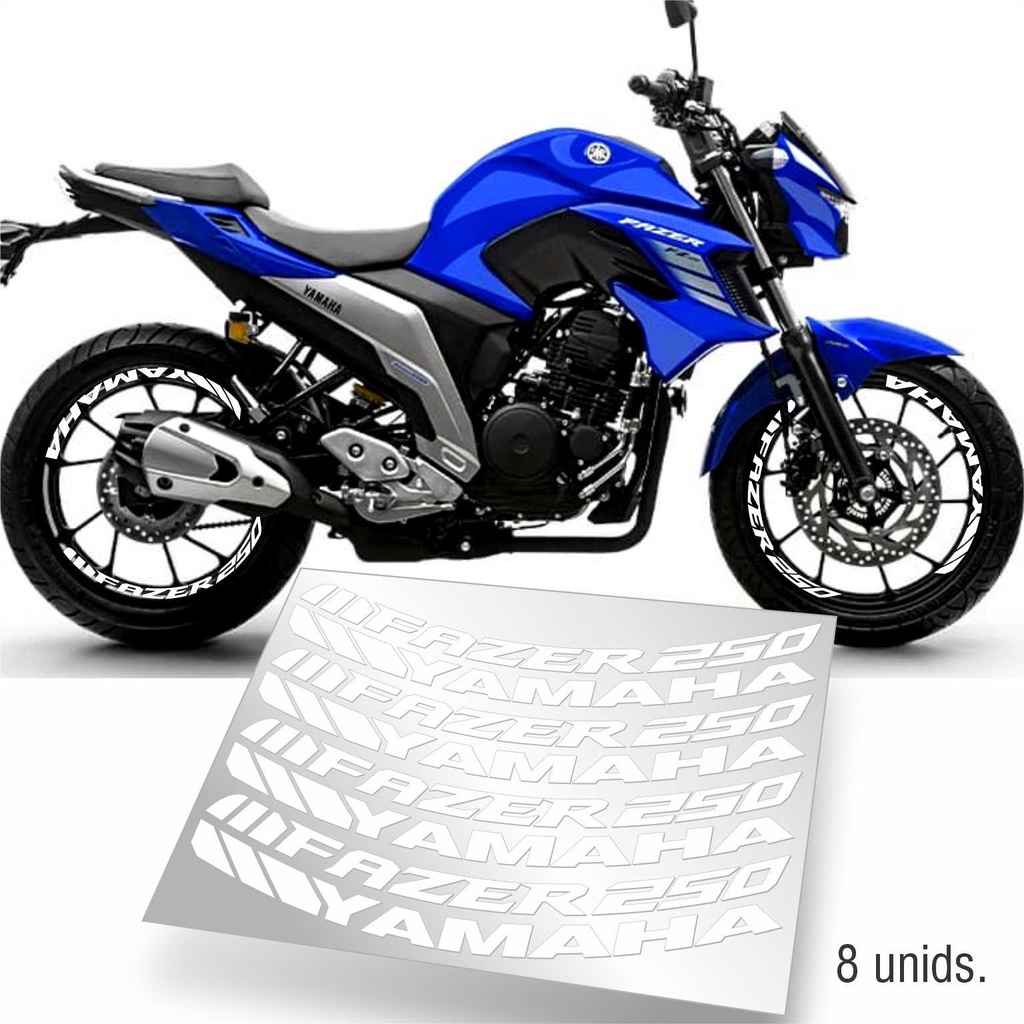 Adesivo Fazer 250 Yamaha Fz25 Modelo Grande 8 Adesivos