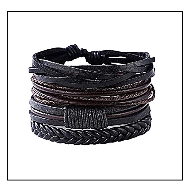 Pulseira bracelete em couro ajustável masculina feminina vários modelos
