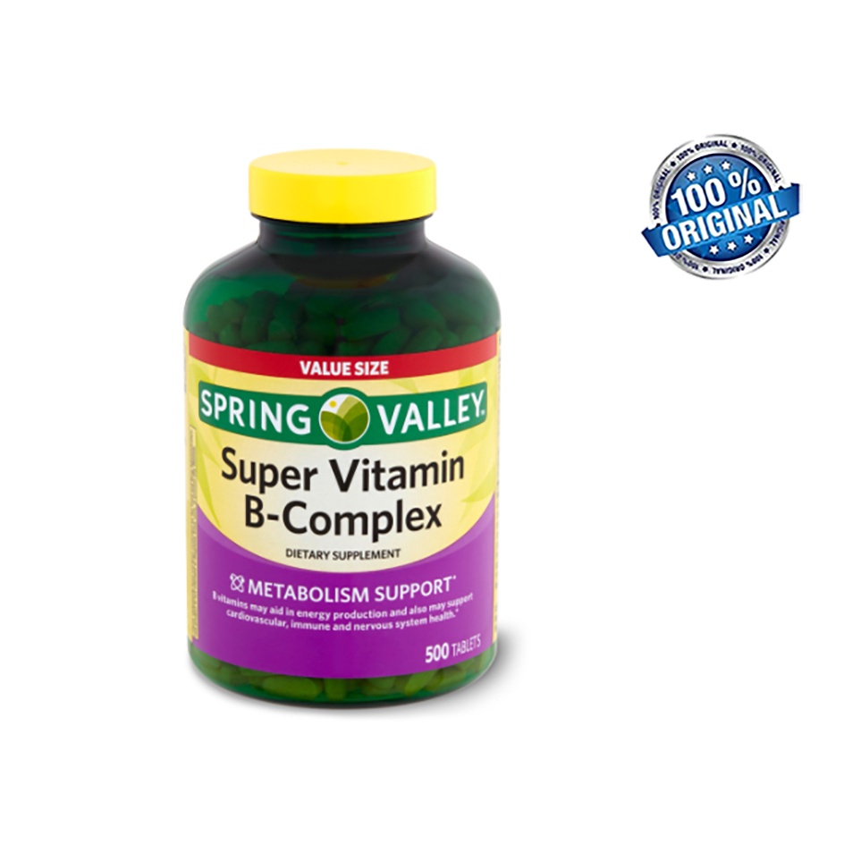 Vitamina Super B-complex Spring Valley® 500 Tablets Original | Shopee ...