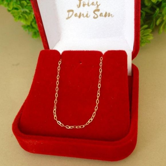Corrente Elo Cartier Em Ouro Fina 60cm, Corrente Masculina