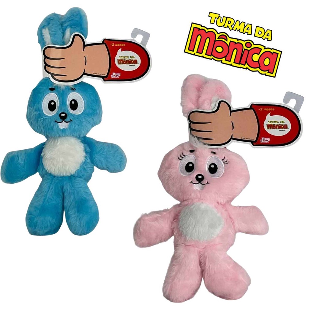 Coelho de Pelúcia Turma da Monica Coelhinho Sansão ou Dalila Presente Páscoa Original Novabrink em Oferta na Shopee