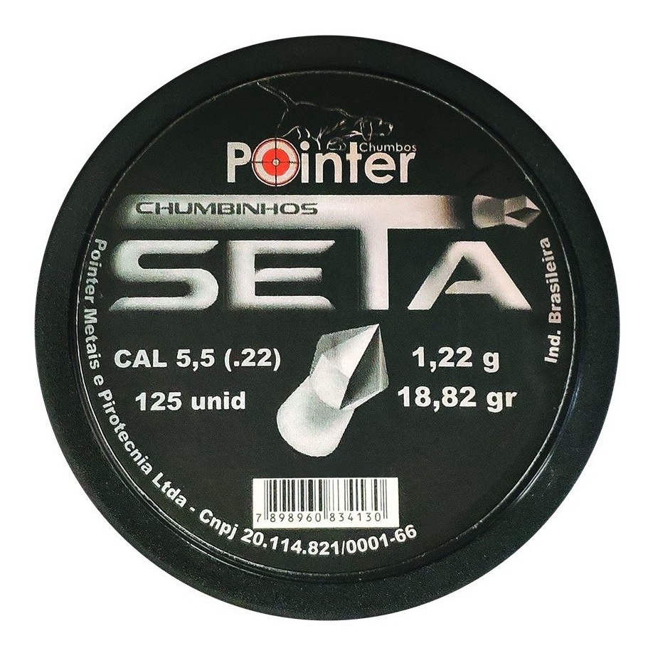 Pointer Seta Cal. 5.5mm 125un Alto Poder Impacto e Perfuração