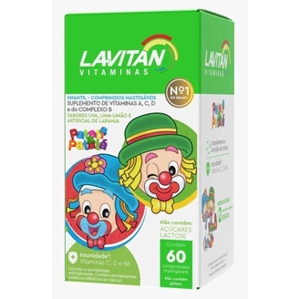 Vitamina Infantil Lavitan Kids Sabor Frutas 60 Comp Mastigáveis - Vitamina para Crianças