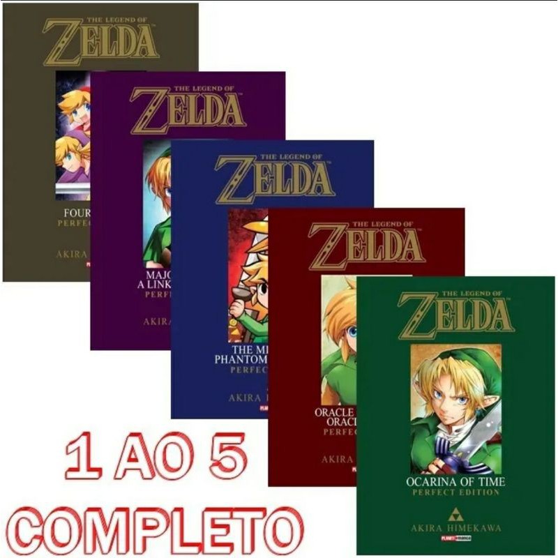 Coleção Mangá Zelda 5 Volumes Capa Dura - Novos