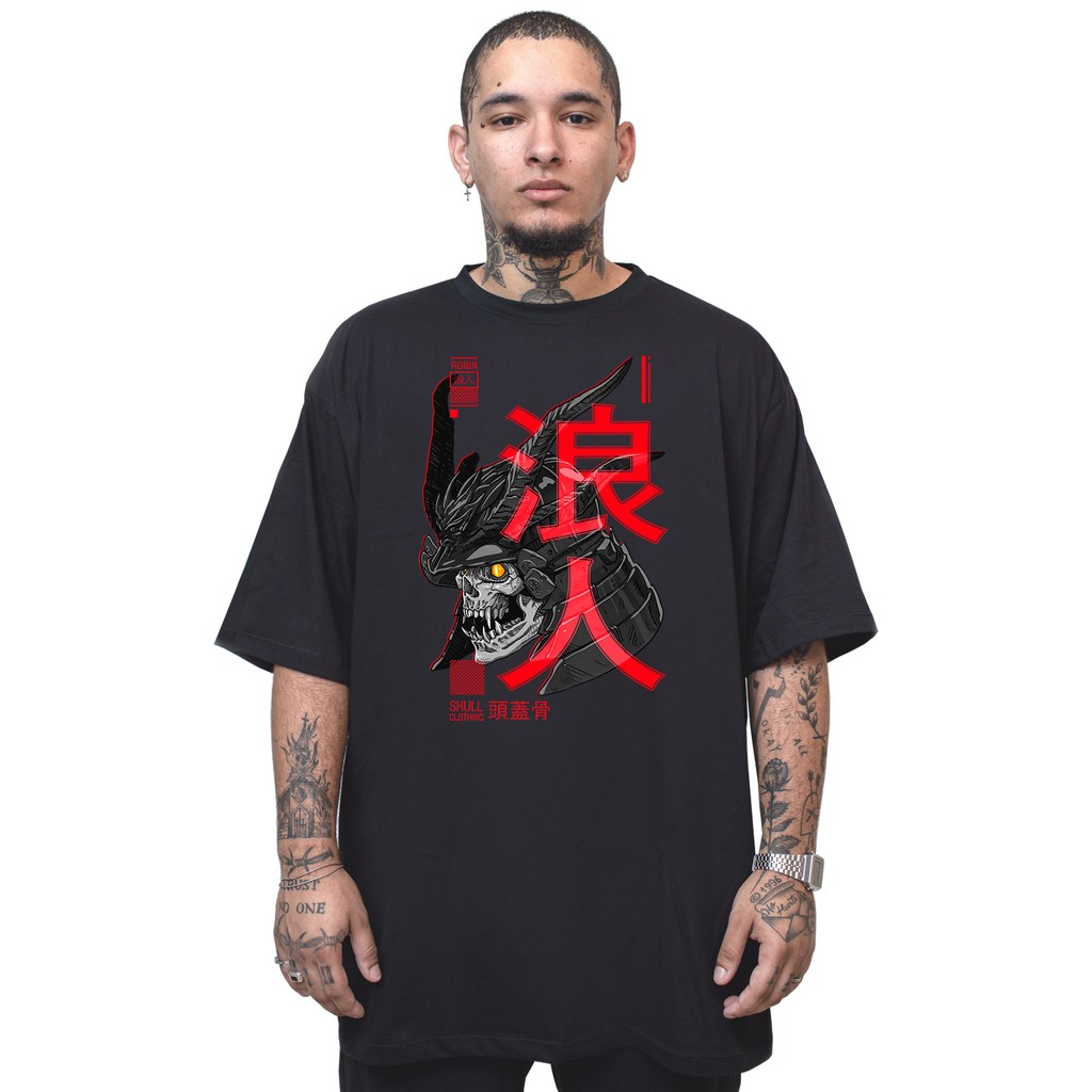 Camiseta Masculina Japan Ronin Swag Oversized Manga Curta - 100% algodão
