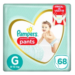 Fralda Pampers Premium Care Pants Top Tamanho G com 68 unidades