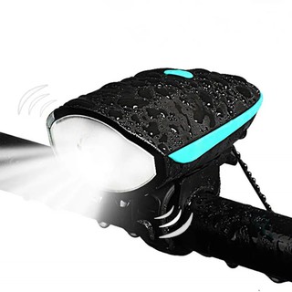 Lanterna Farol Led Bike C/ Buzina Bicicleta Recarregável Usb R-52