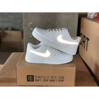 T Nis Nike Air Force Mid M Refletivo Unissex Para Casais T Nis Branco Com Cano Baixo Casual