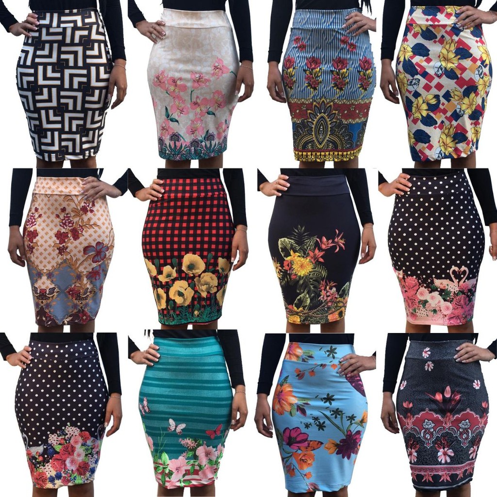 Kit 4 Saias Moda Evangélica Feminina Reta Midi Lápis. em Oferta na Shopee