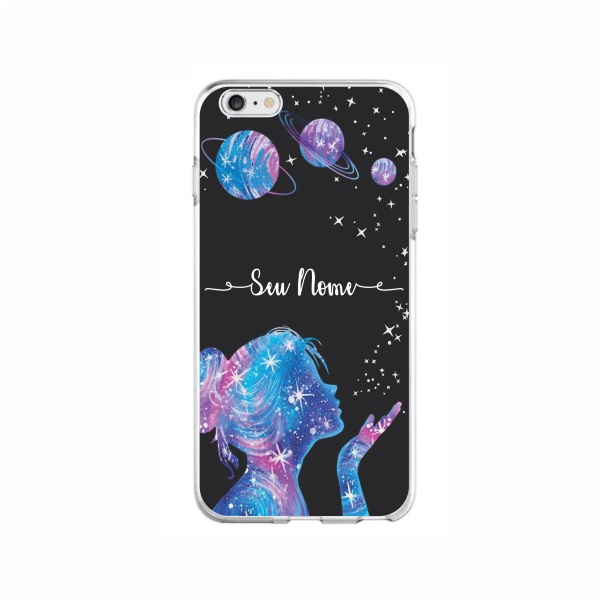 Capa de Celular Capinha Iphone 6 / Iphone 6s Personalizada  - Garota espacial Com Nome