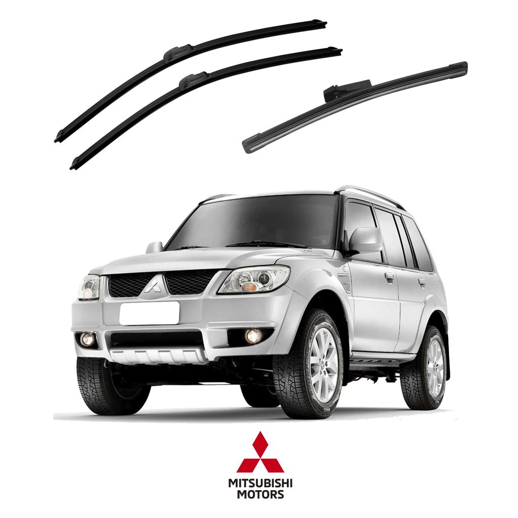 Kit 3 Palhetas Limpador Parabrisa Dianteiro + Traseiro Mitsubishi TR4 2010 A 2013 2014 2015 Cinoy