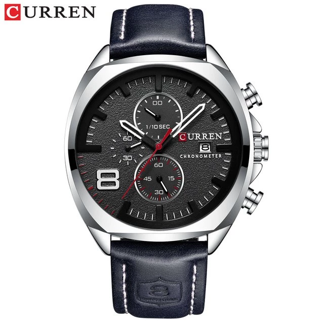 Curren 8324 Relógio De Pulso De Quartzo Masculino À Prova D 'Água 8324xa
