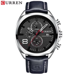 CURREN Hotcurren 8324 Homem Relógio Esportivo De Quartzo Marca Pulseira De Couro Moda Casual Multi-Função À Prova D'água
