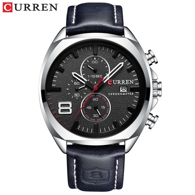 CURREN Hotcurren 8324 Homem Relógio Esportivo De Quartzo Marca Pulseira De Couro Moda Casual Multi-Função À Prova D'água