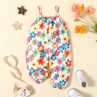 macacão de bebê Roupas girl Algodão Moda Floral Macacão