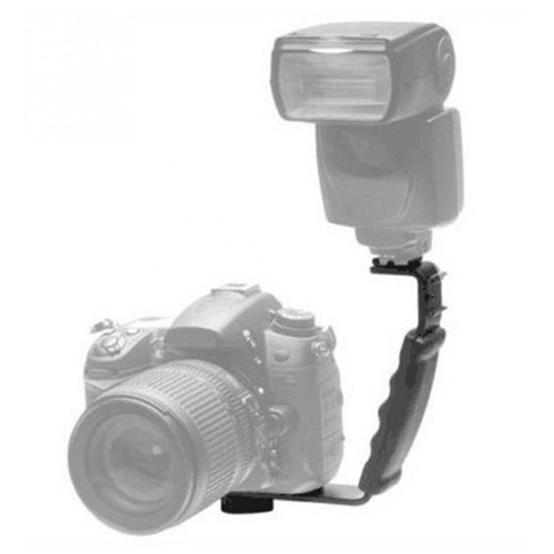 Suporte De Flash De Mão Duplo Com 2 Sapatas Para Iluminador Flash