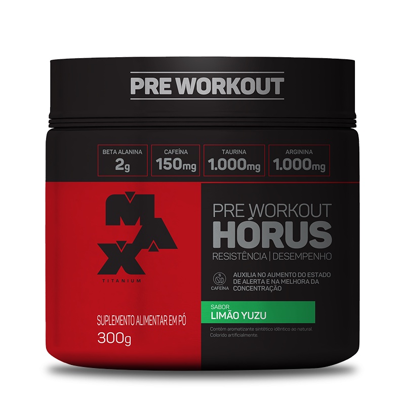 Horus Pré-Treino - 300g Max Titanium em Oferta na Shopee
